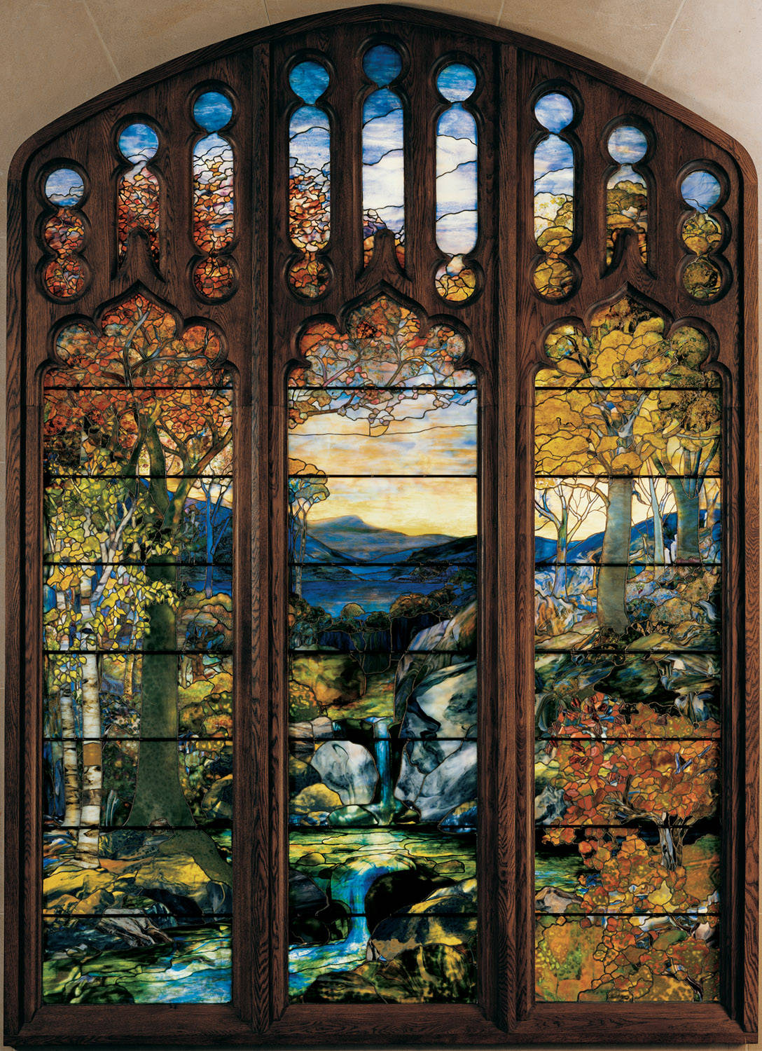 Louis Comfort Tiffany: Autumn Landscape, The River of Life c. 1923